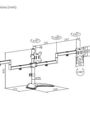 Soporte para 3 Monitores Aisens DT27TSR - 287/ hasta 10kg - Tiensol