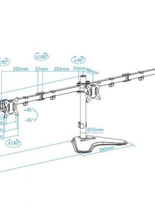 Soporte para 3 Monitores TooQ DB1704TN - B/ hasta 7kg - Tiensol