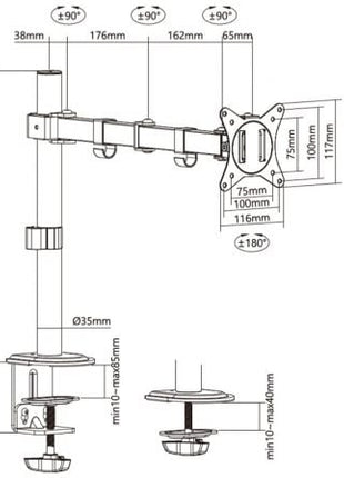 Soporte para Monitor y TV Aisens DT32TSR - 147/ hasta 9kg - Tiensol