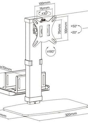 Soporte para Monitor,TV y MiniPC Aisens DT32TSR - 165/ hasta 8kg - Tiensol