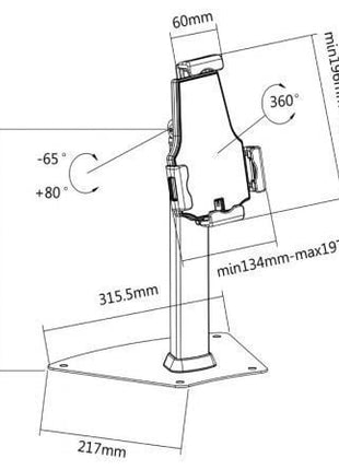 Soporte para Tablet con Antirrobo Aisens MS1P03 - 113/ Negro - Tiensol