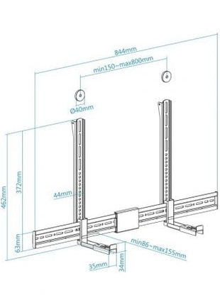 Soporte Universal Multi - Instalación TooQ TQSBM - 01 para Barra de Sonido/ Hasta 15kg - Tiensol