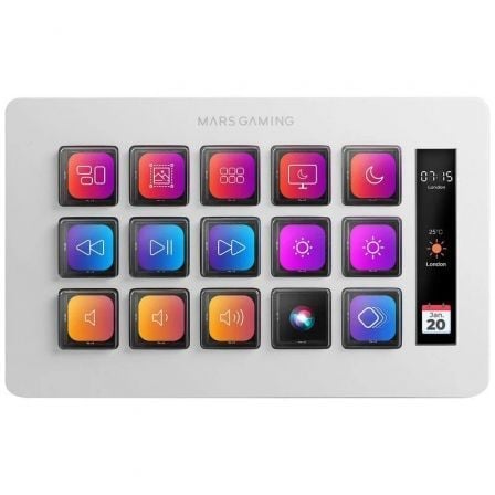 Stream Deck Slim Mars Gaming MSD - ONE/ 15 Teclas LCD/ Blanco - Tiensol