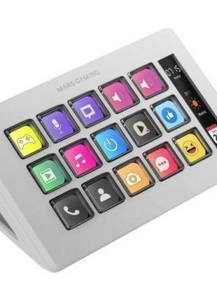 Stream Deck Slim Mars Gaming MSD - ONE/ 15 Teclas LCD/ Blanco - Tiensol