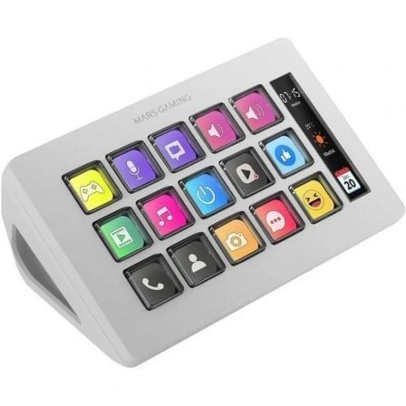 Stream Deck Slim Mars Gaming MSD - ONE/ 15 Teclas LCD/ Blanco - Tiensol