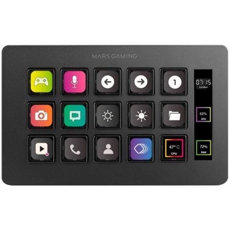 Stream Deck Slim Mars Gaming MSD - ONE/ 15 Teclas LCD/ Negro - Tiensol