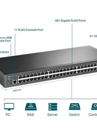 Switch Gestionable TP - Link Omada JetStream TL - SG3452X 52 Puertos/ RJ - 45 10/100/1000/ SFP+ 10GBE - Tiensol