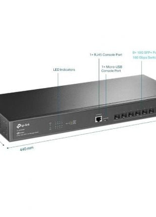 Switch Gestionable TP - Link Omada JetStream TL - SX3008F/ 8 Puertos/ SFP+ 10GE - Tiensol