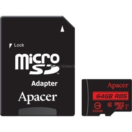 Tarjeta de Memoria Apacer 64GB XC UHS 1 con Adaptador/ Clase 10/ 85MBs - Tiensol