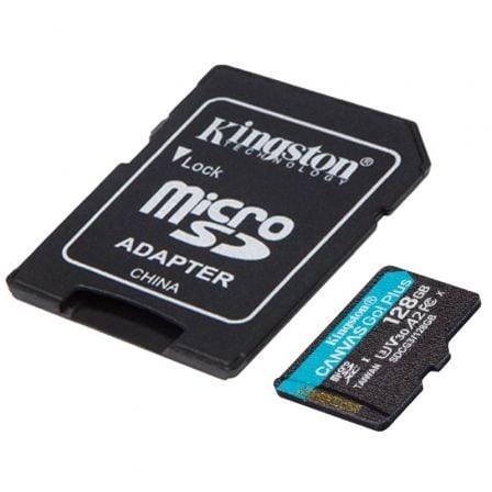 Tarjeta de Memoria Kingston CANVAS Go! Plus 128GB microSD XC con Adaptador/ Clase 10/ 170MBs - Tiensol