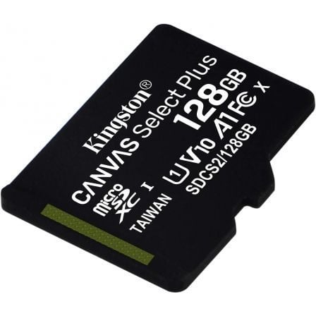 Tarjeta de Memoria Kingston CANVAS Select Plus 128GB microSD XC/ Clase 10/ 100MBs - Tiensol