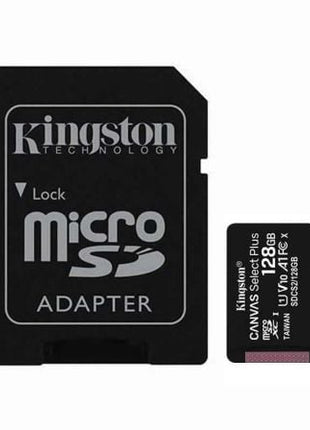 Tarjeta de Memoria Kingston CANVAS Select Plus 128GB microSD XC con Adaptador/ Clase 10/ 100MBs - Tiensol