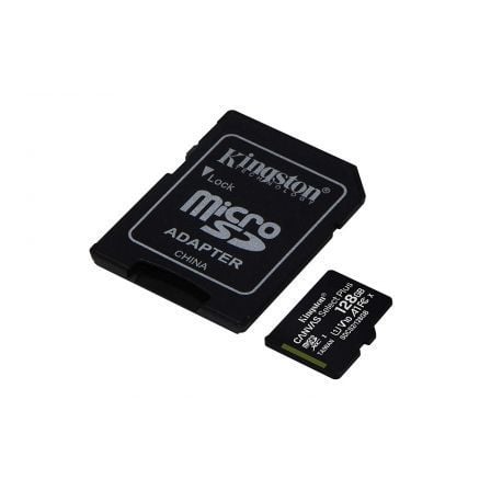 Tarjeta de Memoria Kingston CANVAS Select Plus 128GB microSD XC con Adaptador/ Clase 10/ 100MBs - Tiensol