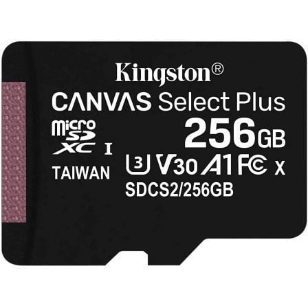 Tarjeta de Memoria Kingston CANVAS Select Plus 256GB microSD XC/ Clase 10/ 100MBs - Tiensol