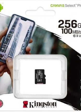 Tarjeta de Memoria Kingston CANVAS Select Plus 256GB microSD XC/ Clase 10/ 100MBs - Tiensol