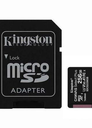 Tarjeta de Memoria Kingston CANVAS Select Plus 256GB microSD XC con Adaptador/ Clase 10/ 100MBs - Tiensol