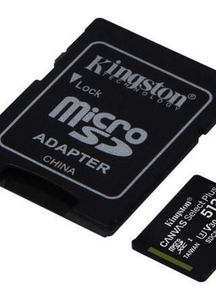 Tarjeta de Memoria Kingston CANVAS Select Plus 512GB microSD XC con Adaptador/ Clase 10/ 100MBs - Tiensol