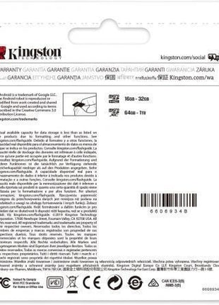 Tarjeta de Memoria Kingston CANVAS Select Plus 64GB microSD XC/ Clase 10/ 100MBs - Tiensol