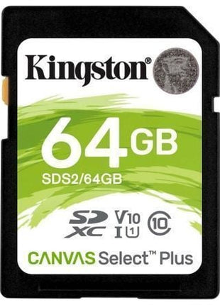 Tarjeta de Memoria Kingston CANVAS Select Plus 64GB SD XC/ Clase 10/ 100MBs - Tiensol