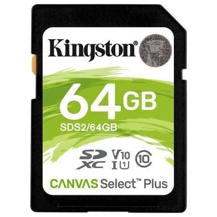 Tarjeta de Memoria Kingston CANVAS Select Plus 64GB SD XC/ Clase 10/ 100MBs - Tiensol