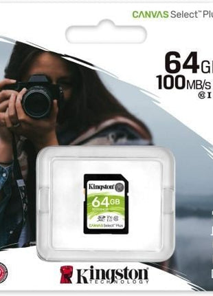 Tarjeta de Memoria Kingston CANVAS Select Plus 64GB SD XC/ Clase 10/ 100MBs - Tiensol