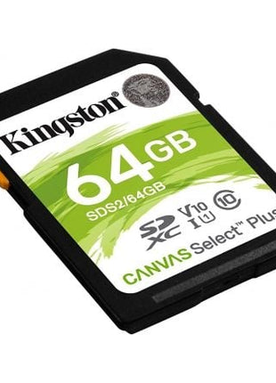 Tarjeta de Memoria Kingston CANVAS Select Plus 64GB SD XC/ Clase 10/ 100MBs - Tiensol