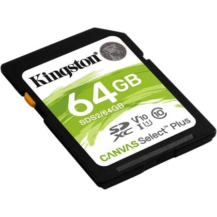 Tarjeta de Memoria Kingston CANVAS Select Plus 64GB SD XC/ Clase 10/ 100MBs - Tiensol