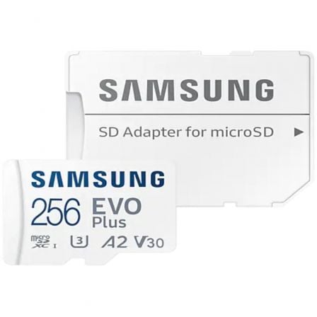 Tarjeta de Memoria Samsung EVO Plus 2023 256GB microSD XC con Adaptador/ Clase 10/ 160MBs - Tiensol