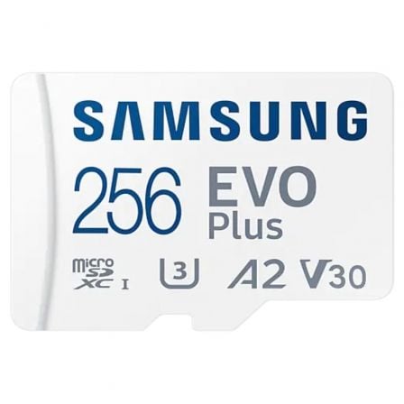 Tarjeta de Memoria Samsung EVO Plus 2023 256GB microSD XC con Adaptador/ Clase 10/ 160MBs - Tiensol