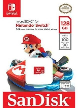 Tarjeta de Memoria SanDisk Nintendo Switch 128GB microSD XC UHS - I/ Clase 10/ 100MBs - Tiensol