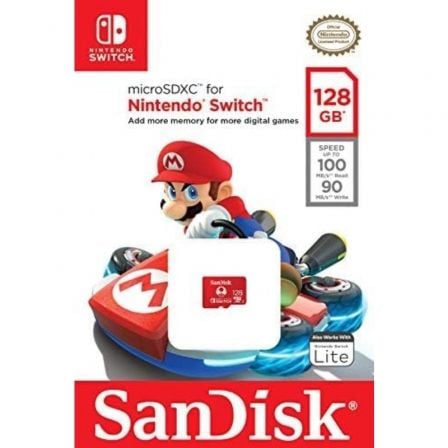 Tarjeta de Memoria SanDisk Nintendo Switch 128GB microSD XC UHS - I/ Clase 10/ 100MBs - Tiensol