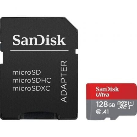 Tarjeta de Memoria SanDisk Ultra 128GB microSD XC con Adaptador/ Clase 10/ 140MBs - Tiensol