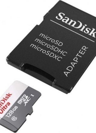 Tarjeta de Memoria SanDisk Ultra 128GB microSD XC con Adaptador/ Clase 10/ 80MB/s - Tiensol