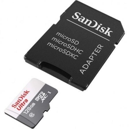 Tarjeta de Memoria SanDisk Ultra 128GB microSD XC con Adaptador/ Clase 10/ 80MB/s - Tiensol