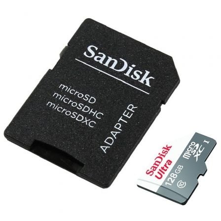 Tarjeta de Memoria SanDisk Ultra 128GB microSD XC con Adaptador/ Clase 10/ 80MB/s - Tiensol