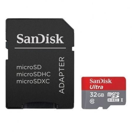 Tarjeta de Memoria SanDisk Ultra 32GB microSD HC UHS - I con Adaptador/ Clase 10/ 120MBs - Tiensol