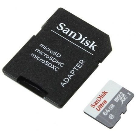 Tarjeta de Memoria SanDisk Ultra 64GB microSD XC con Adaptador/ Clase 10/ 100MB/s - Tiensol