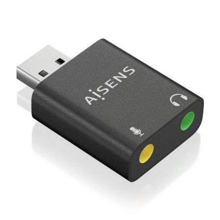 Tarjeta de Sonido Aisens A106 - 0768/ USB Macho - 2x Jack 3.5 Hembra - Tiensol