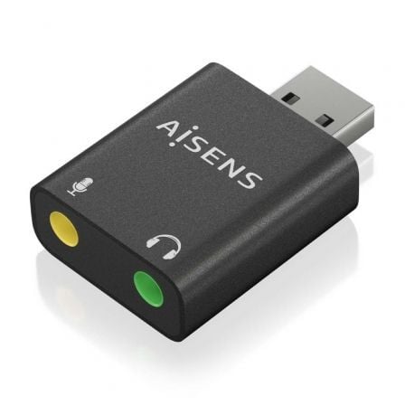 Tarjeta de Sonido Aisens A106 - 0768/ USB Macho - 2x Jack 3.5 Hembra - Tiensol