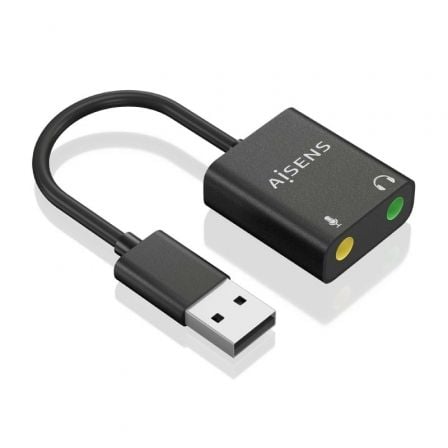 Tarjeta de Sonido Aisens A106 - 0769/ USB Macho - 2xJack 3.5 Hembra - Tiensol