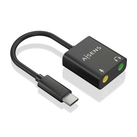 Tarjeta de Sonido Aisens A109 - 0767/ USB - C Macho - 2xJack 3.5 Hembra - Tiensol