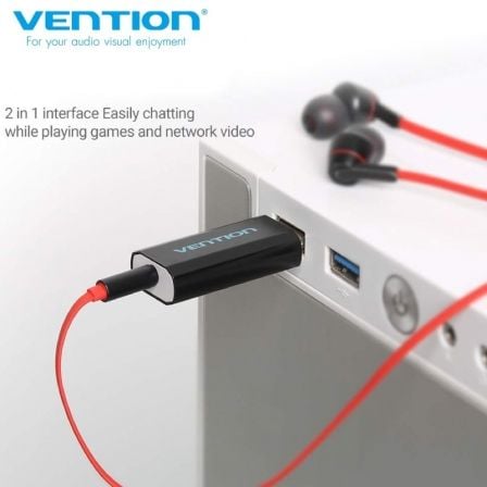 Tarjeta de Sonido Vention VAB - S15 - B/ USB Macho - Jack 3.5 Hembra - Tiensol