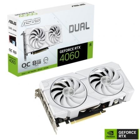 Tarjeta Gráfica Asus Dual GeForce RTX 4060 EVO OC White Edition/ 8GB GDDR6 - Tiensol