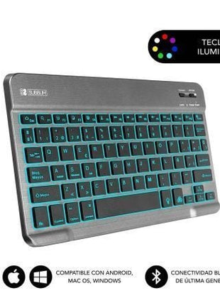 Teclado Compacto Inalámbrico por Bluetooth Subblim Smart Backlit/ Gris - Tiensol