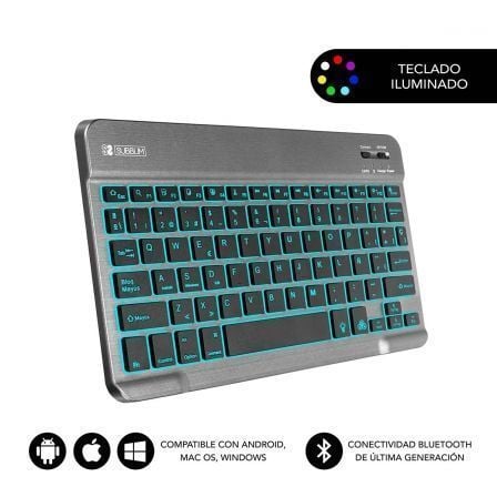 Teclado Compacto Inalámbrico por Bluetooth Subblim Smart Backlit/ Gris - Tiensol