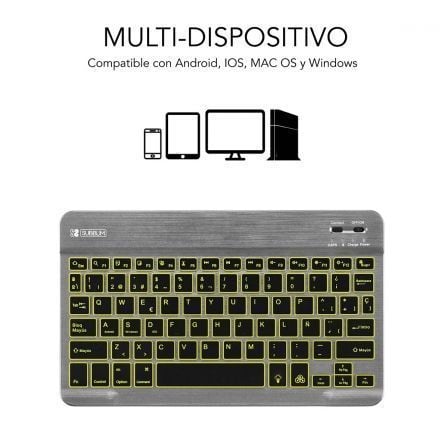 Teclado Compacto Inalámbrico por Bluetooth Subblim Smart Backlit/ Gris - Tiensol