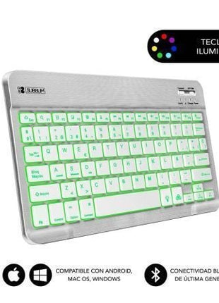 Teclado Compacto Inalámbrico por Bluetooth Subblim Smart Backlit/ Plata - Tiensol