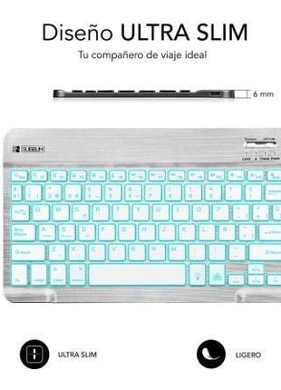 Teclado Compacto Inalámbrico por Bluetooth Subblim Smart Backlit/ Plata - Tiensol