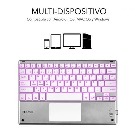 Teclado Compacto Inalámbrico por Bluetooth Subblim SMBT50/ Plata - Tiensol