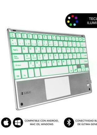 Teclado Compacto Inalámbrico por Bluetooth Subblim SMBT50/ Plata - Tiensol